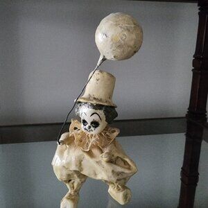 Carmalita's San Fransisco Paper Mache Clown with porcelain face